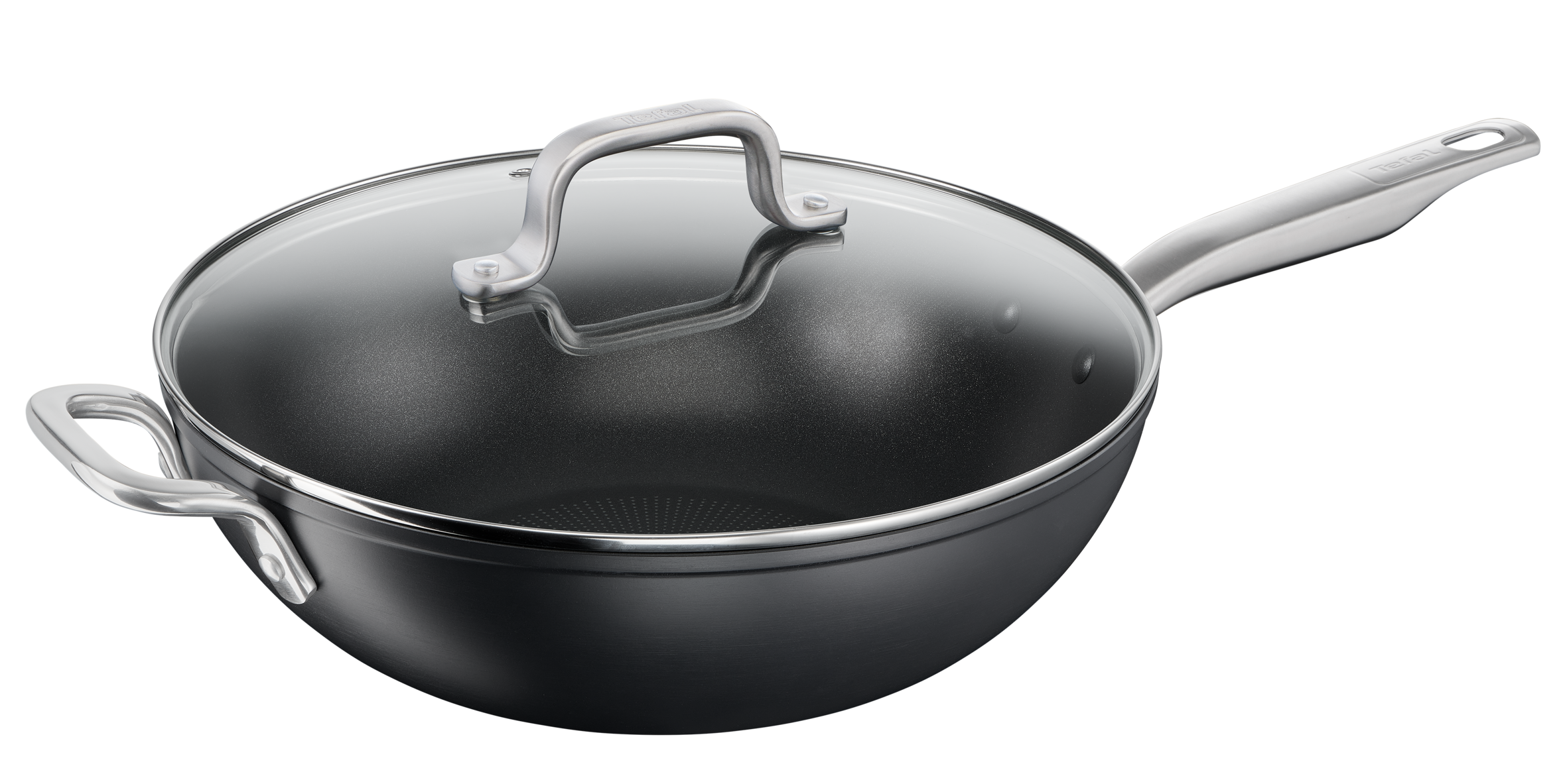 Tefal Premium 32cm Hard Anodised Non-Stick Induction Wok with Lid - Professional Stir Fry Pan for Asian Cooking, Home Chef & Restaurant Use