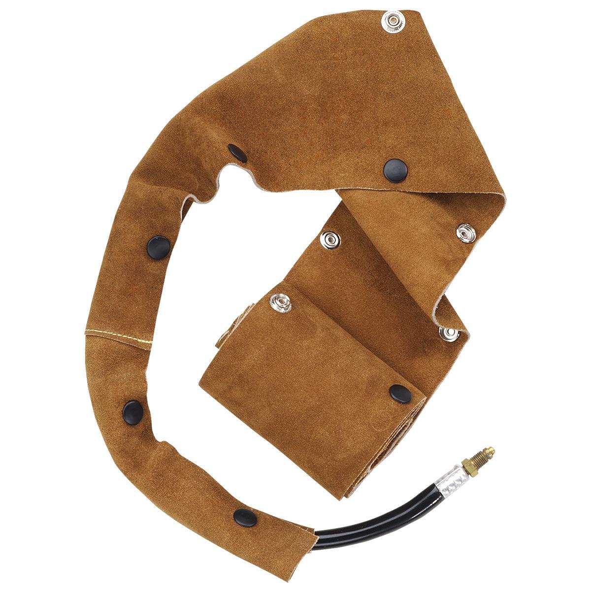 Black Stallion Split Cowhide Cable Cover with Snap Closure - 1.25 Inch Durable Leather Cord Protector for Organizing Wires & Cables at Home or Office
