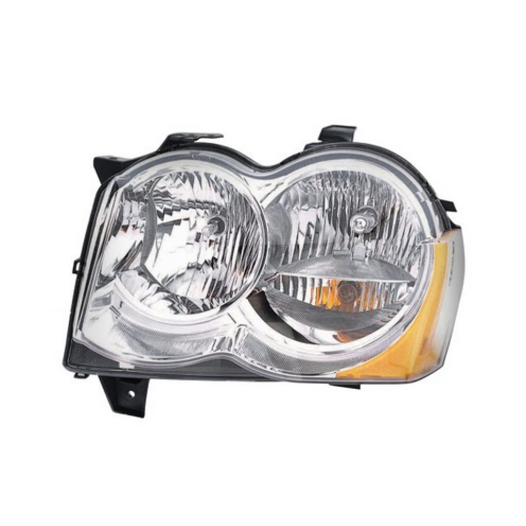 2008-2010 Jeep Grand Cherokee Driver Side Halogen Headlight Assembly - DOT Certified Replacement for Improved Night Visibility & Safety Driving