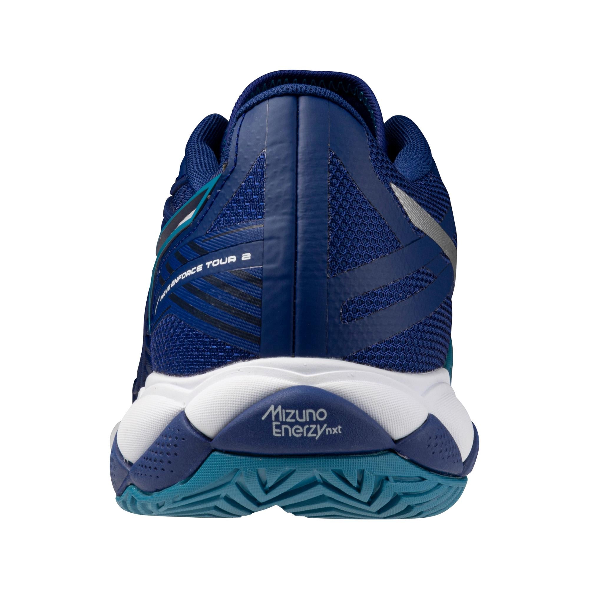 Mizuno Wave Enforce Tour Blue/White Men's Tennis Shoes - High-Performance Court Shoes for Competitive Play & Training