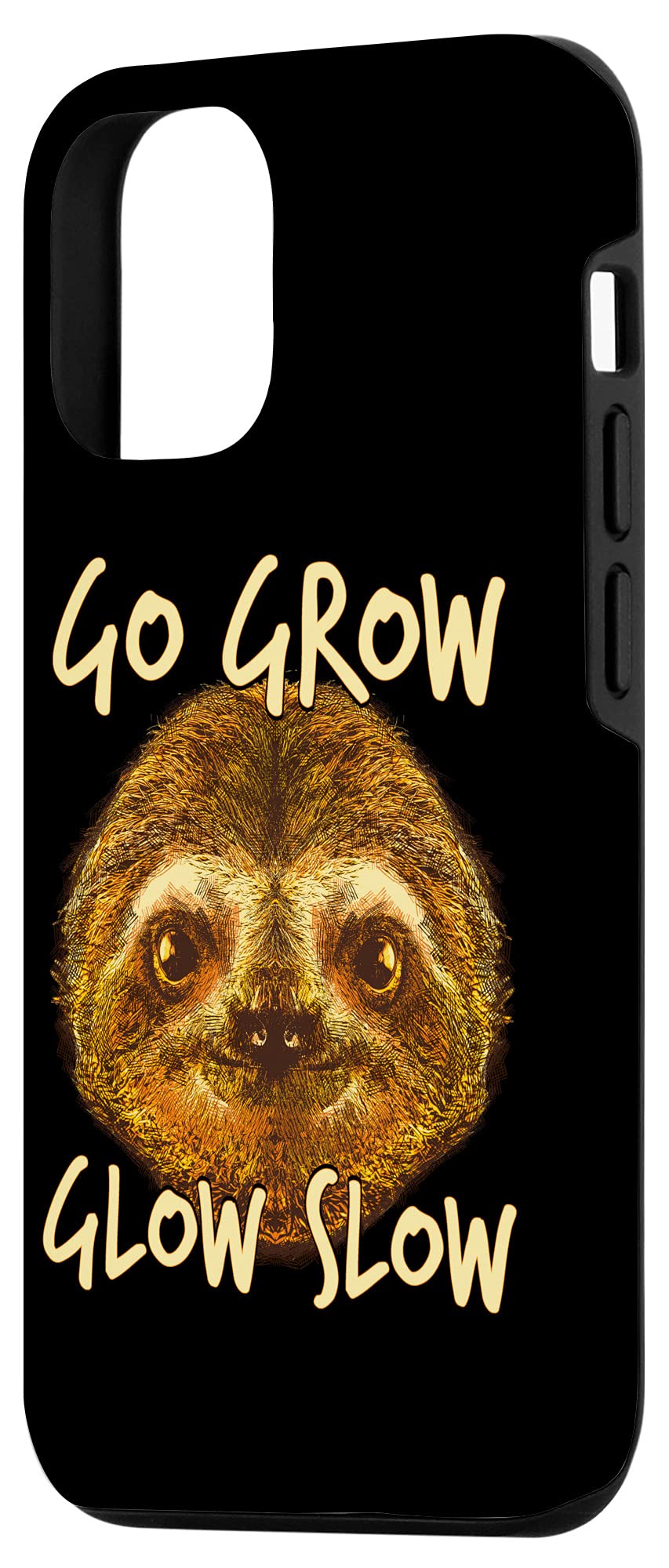iPhone 12/12 Pro Case - Cute Sloth Design with 'Go Grow Glow' Inspirational Quote | Perfect for Animal Lovers & Motivational Gifts (Fits All iPhone 12/12 Pro Models) | Great for Daily Use, Work, School & Travel