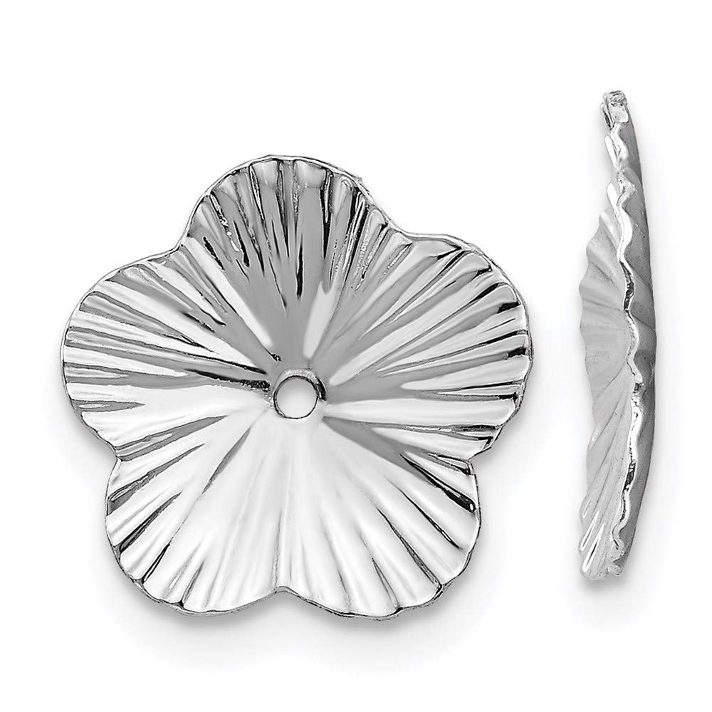 14K White Gold Fancy Earring Jackets - Elegant Stud Enhancers for Women | Perfect for Weddings, Parties & Special Occasions