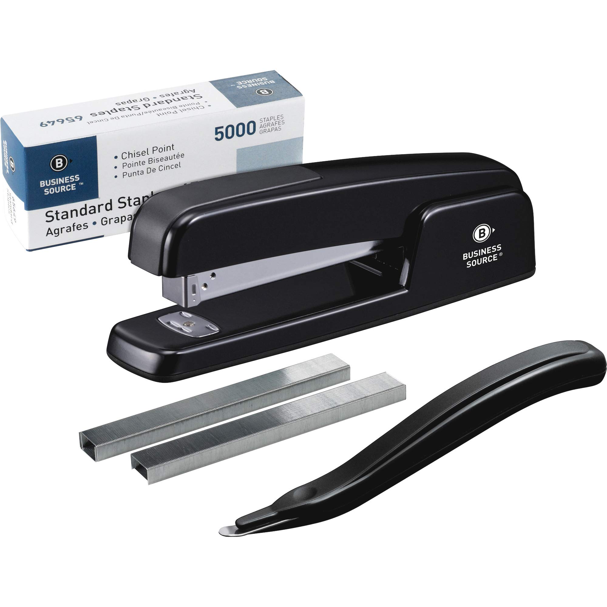 Business Source Heavy Duty Desk Stapler (43561) - Black - Perfect for Office, School & Home Use - Fast & Secure Stapling for Documents, Reports & Paperwork