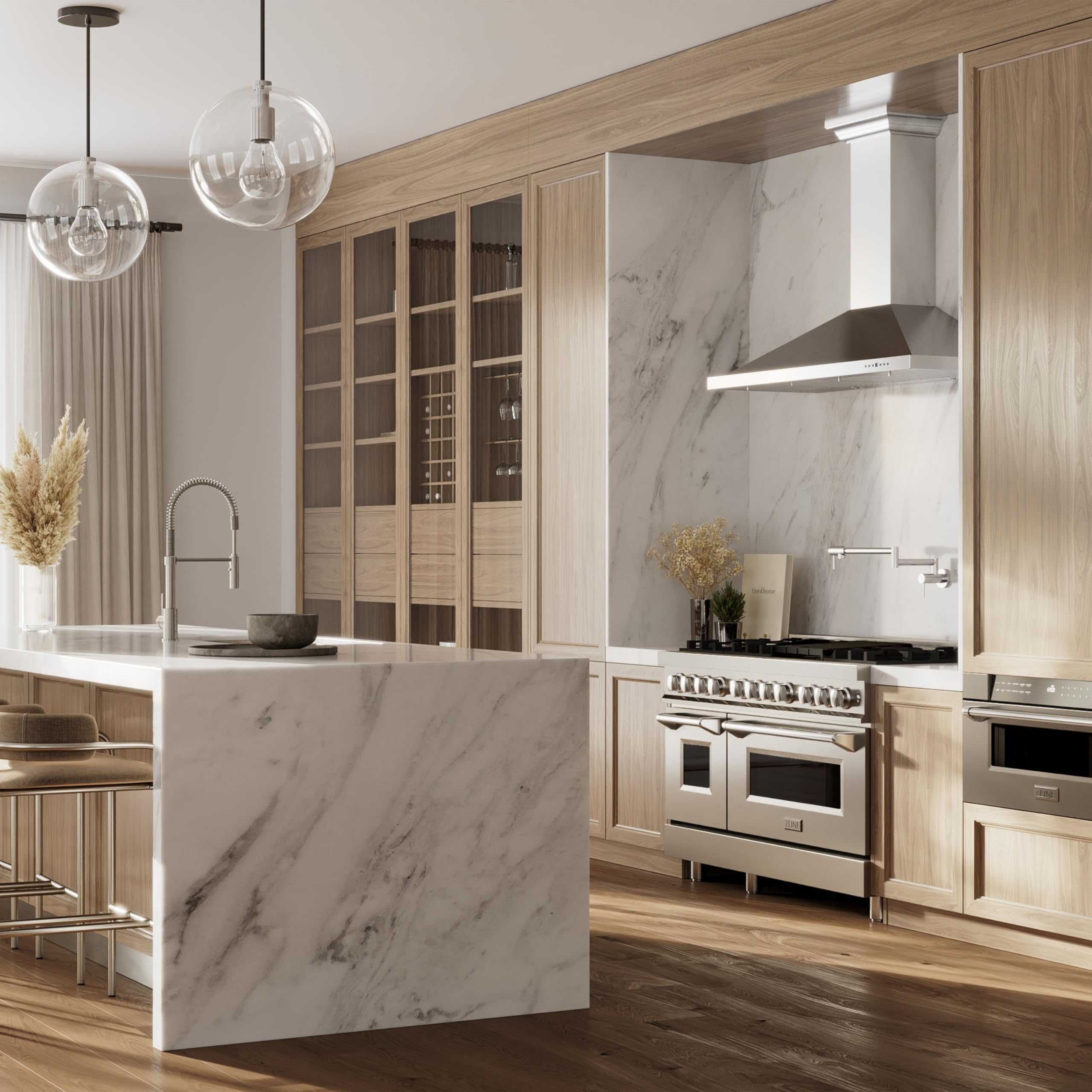 ZLINE Sierra Pull-Down Kitchen Faucet in Chrome Finish - SRA-KF-CH - Modern High-Arc Design for Easy Washing, Perfect for Large Pots & Farmhouse Sinks