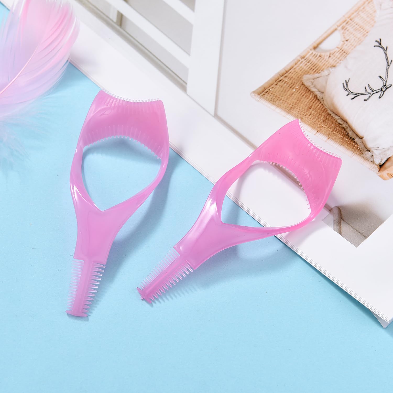 10 Pcs Pink Mascara Shield Applicator Guard - 3-in-1 Eyelash Tool for Upper & Lower Lashes | Reusable Mascara Protector for Women & Girls | Perfect for Makeup Application & Professional Salon Use
