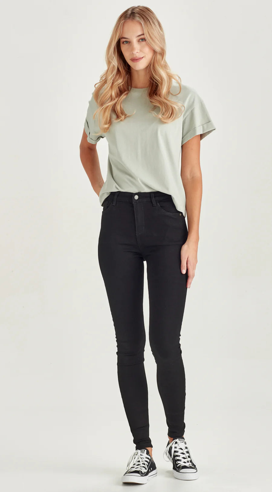 Rocker Tall Black Jeans for Women - High Waisted Skinny Denim Pants for Casual Wear & Night Out