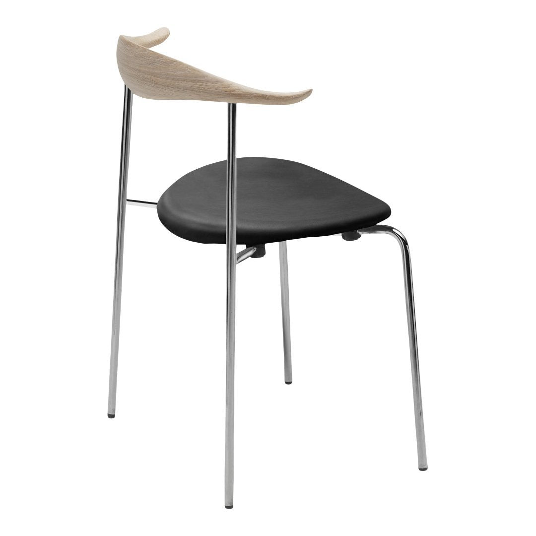 CH88P Upholstered Chair with Stainless Steel Frame and Wooden Legs - Perfect for Office, Dining Room, and Home Decor