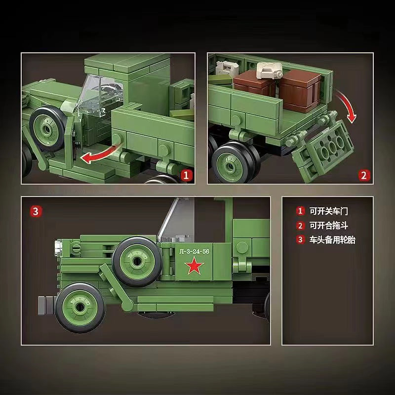 Quanguan 100113 GAZ AAA Medium Military Truck Model - 1:35 Scale Diecast Vehicle for Collectors & Hobbyists | Perfect for Military Displays, Diorama Scenes & Historical Collections