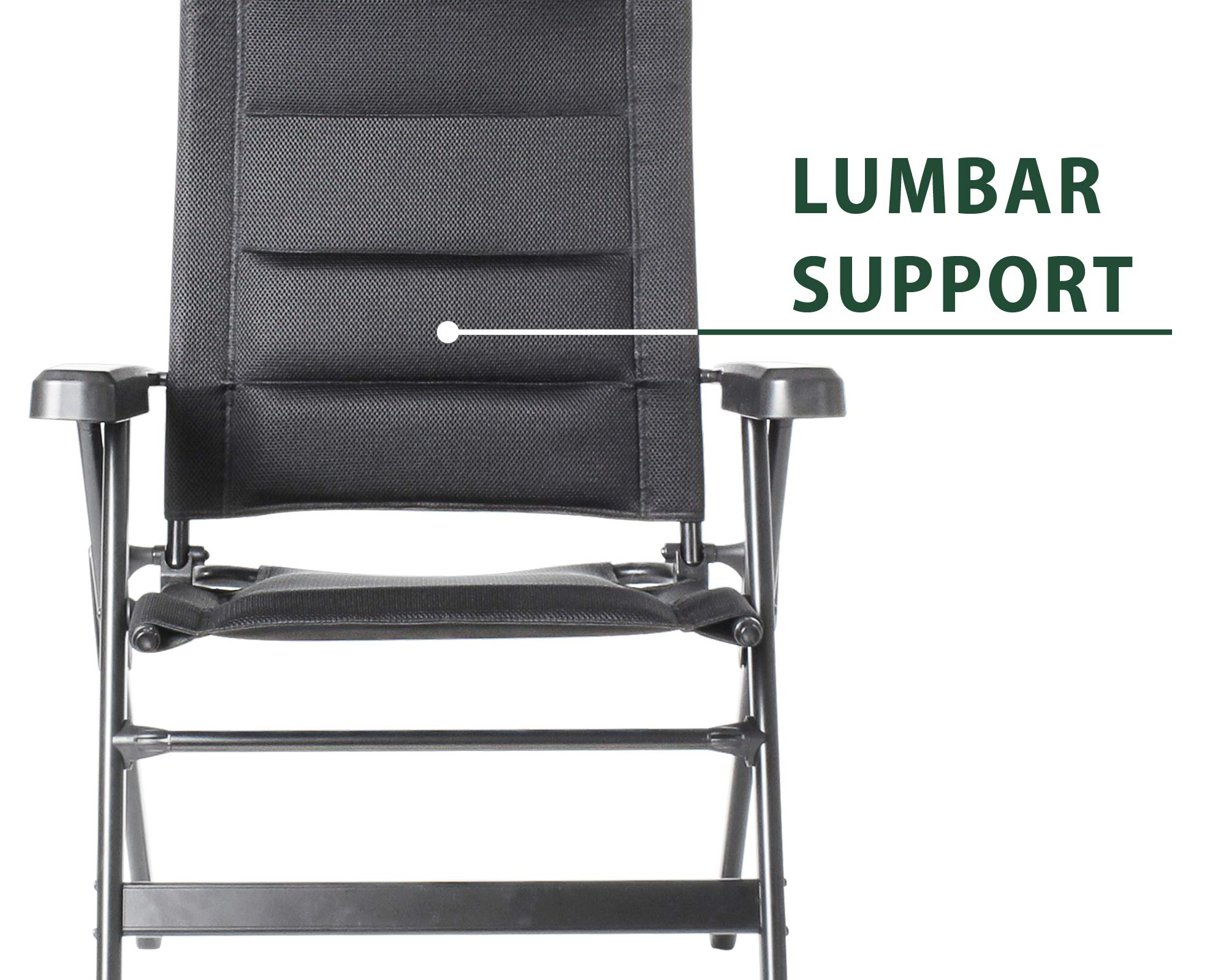 BRUNNER FRA601277 Aravel Camping Chaise Lounge Chair - Black, Portable Outdoor Folding Chair for Camping, Beach, Picnic, Backyard & Patio Relaxation