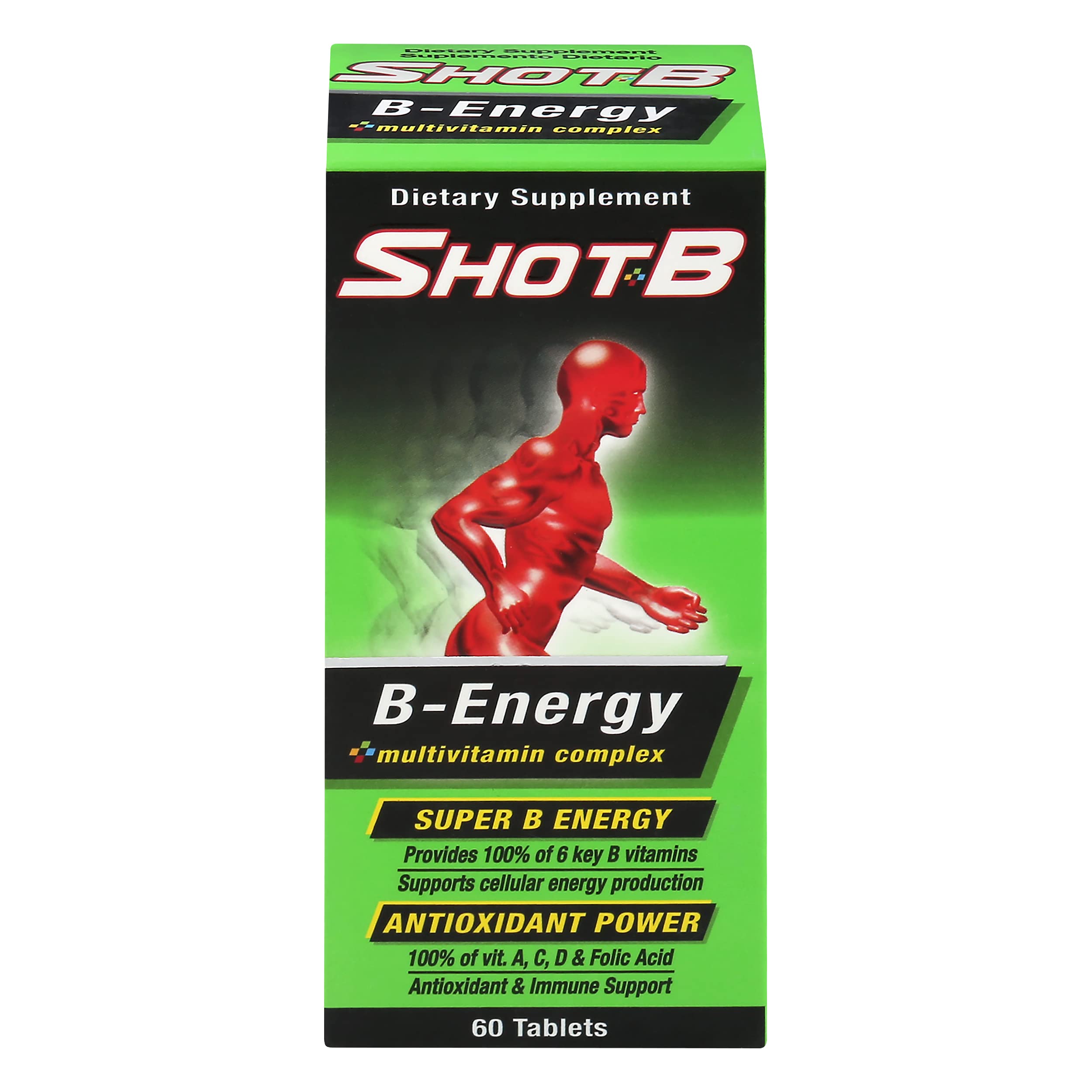 Shot B Energy Multivitamin Supplement - 60 Capsules (Pack of 12) for Daily Energy Boost, Immune Support & Vitality | Perfect for Busy Professionals, Athletes & Active Lifestyles