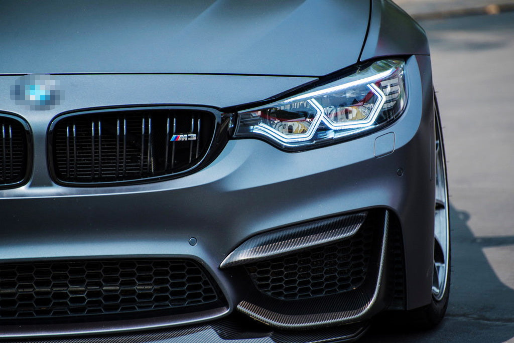 4-Piece M Style Acrylic LED Headlight Halo Rings for BMW 4 Series - Compatible with OEM LED/Xenon Headlights - Upgrade Your Night Driving & Customize Your BMW's Look