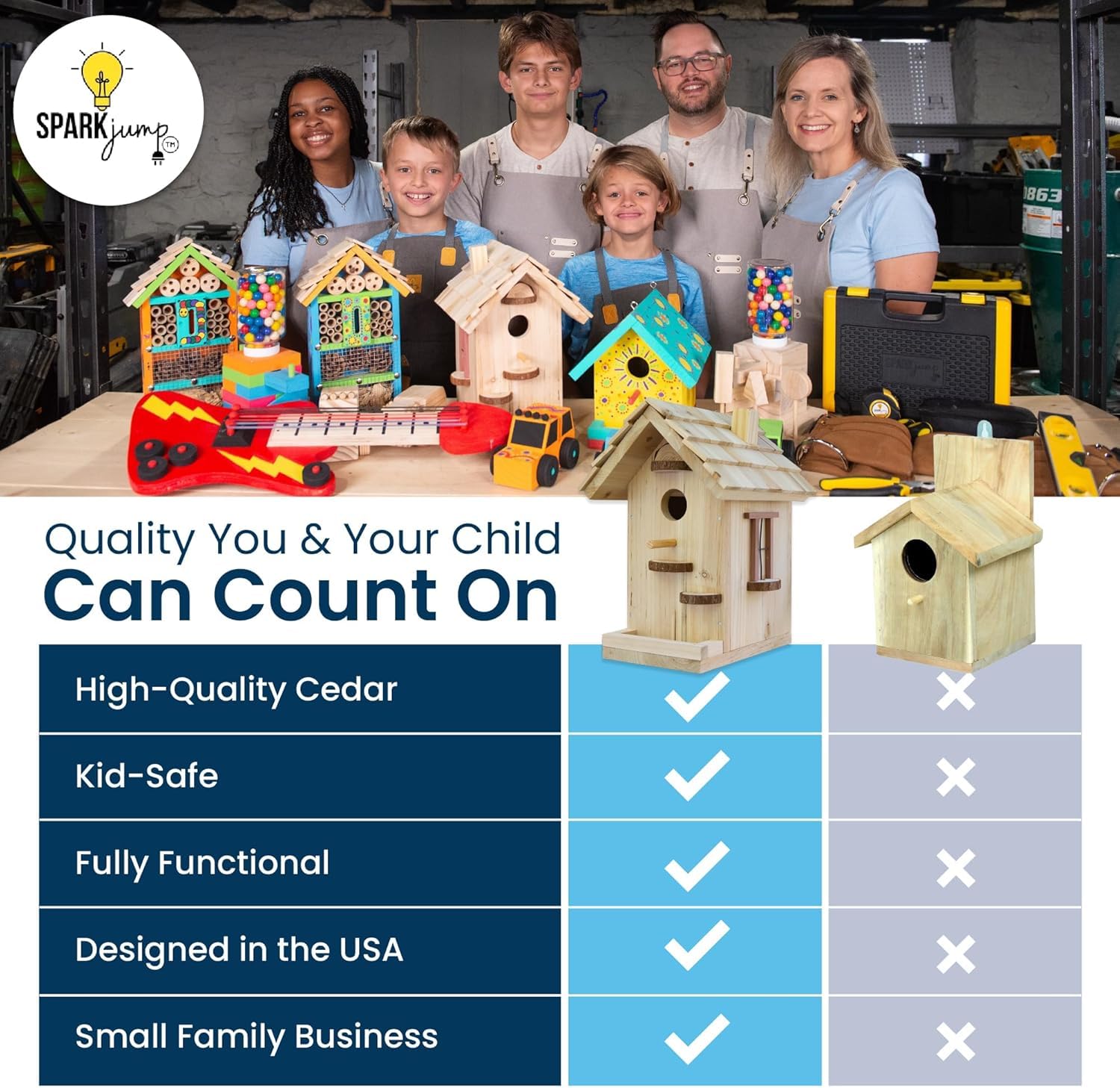 Premium DIY Wooden Bird House Kit for Adults - Handcrafted Woodworking Birdhouse Kit - Build Your Own Birdhouse for Garden, Backyard & Outdoor Decor