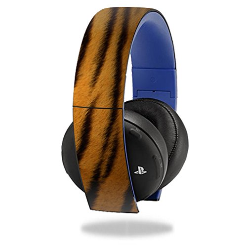 MightySkins Decal Skin for Sony PS4 Gold Wireless Headset (Original Model) - Customizable Vinyl Sticker Wrap - Tiger Design - Perfect for Gaming, Streaming & Headphone Protection