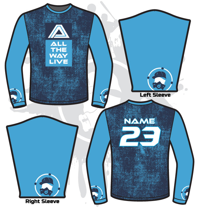 Fade Out Full Dye Long Sleeve Jersey - Breathable Performance Shirt for Men & Women - Perfect for Running, Gym Workouts & Outdoor Sports
