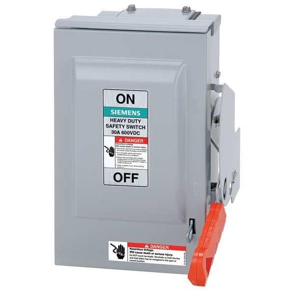 30 Amp 3-Pole 600V NEMA 1 Heavy Duty Safety Switch for Solar PV Systems - Ideal for Commercial & Industrial Photovoltaic Installations