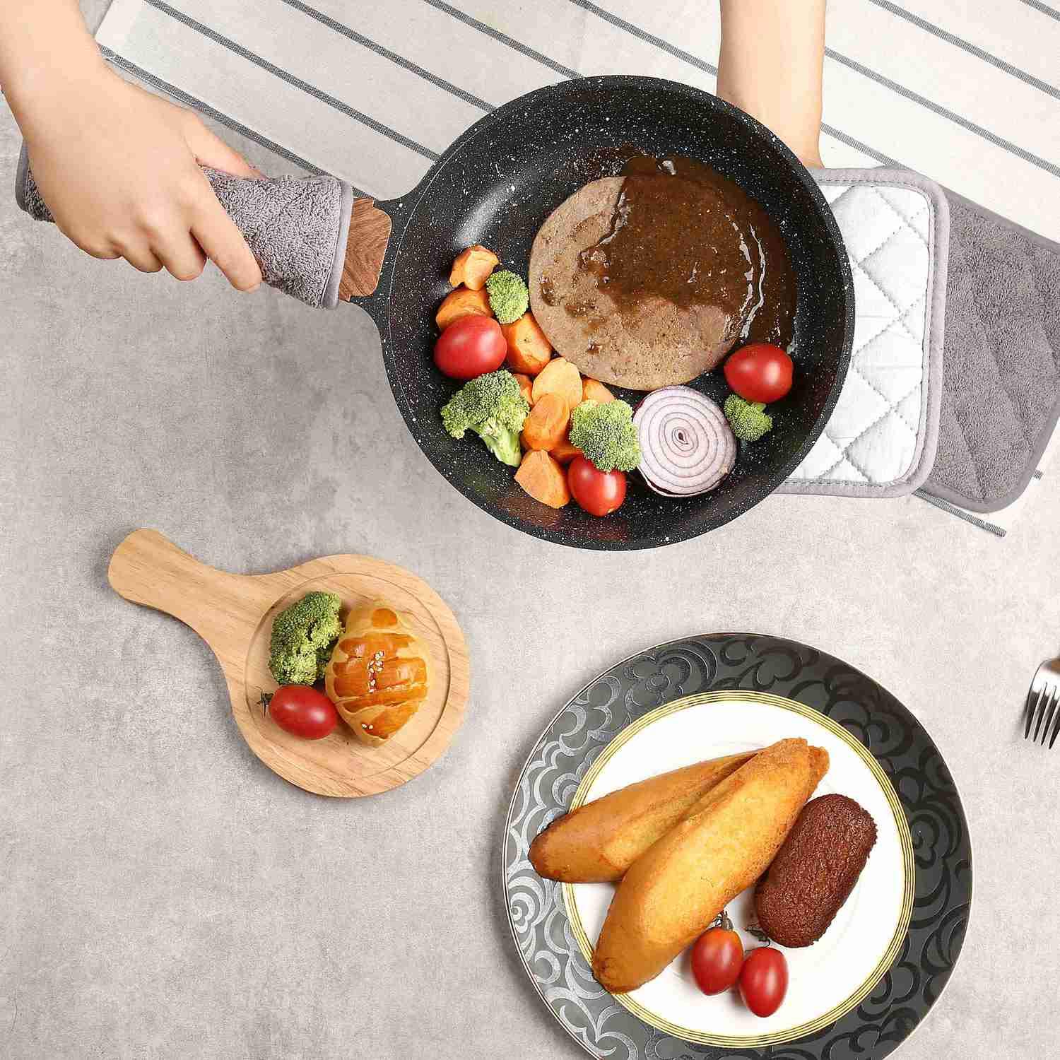 Heat Resistant Cotton Terry Oven Pot Holder Set of 3 - 7