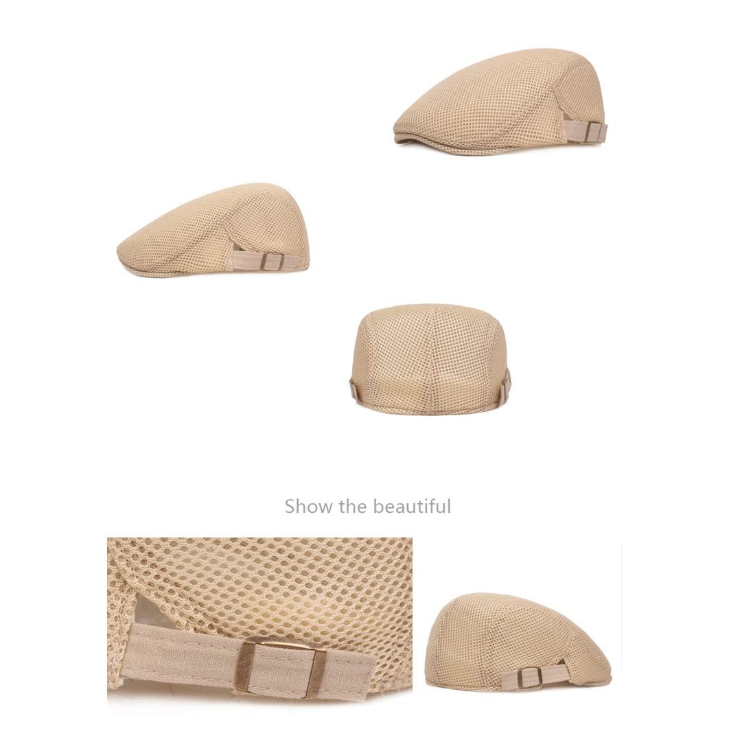Stylish Summer Beret Hat for Men & Women - Breathable Mesh Newsboy Flat Cap, Adjustable (55-60cm) - Perfect for Outdoor Activities, Travel & Fashion