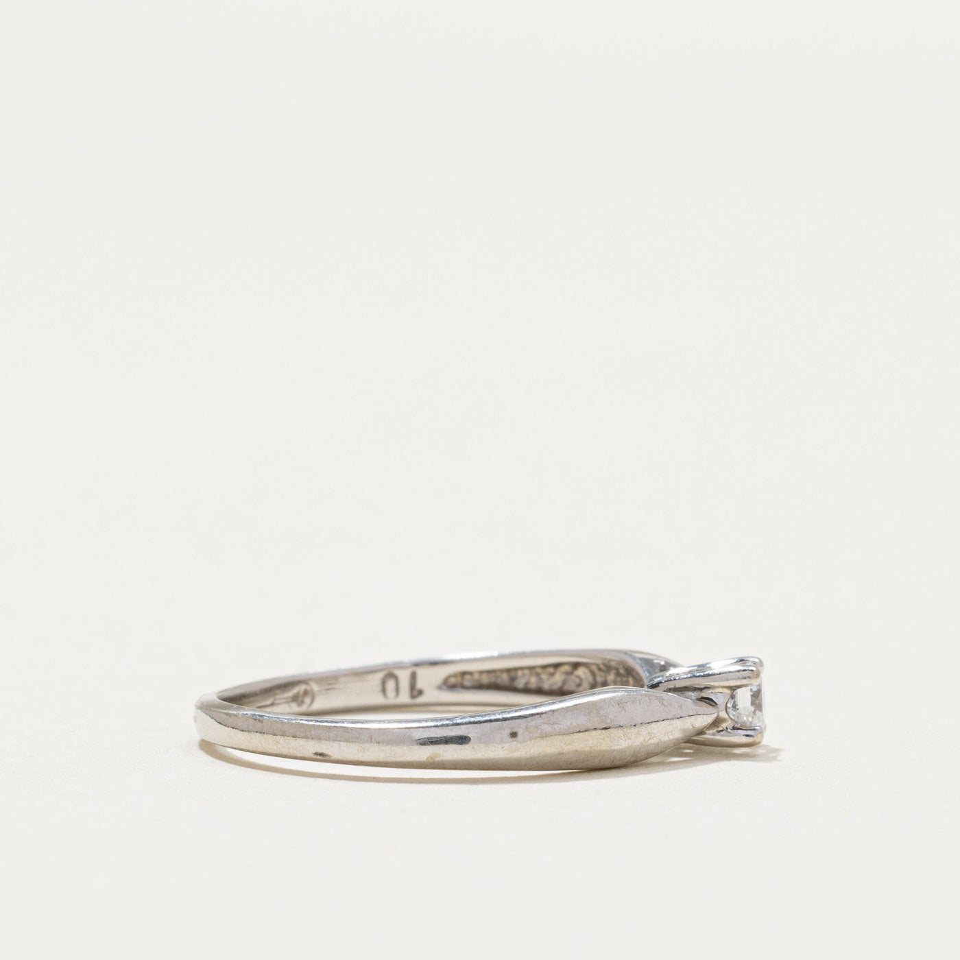 0.10ct Solitaire Diamond Reverse Tapered Ring - Size 4.75 | Elegant Wedding Band, Anniversary Gift & Everyday Jewelry for Women