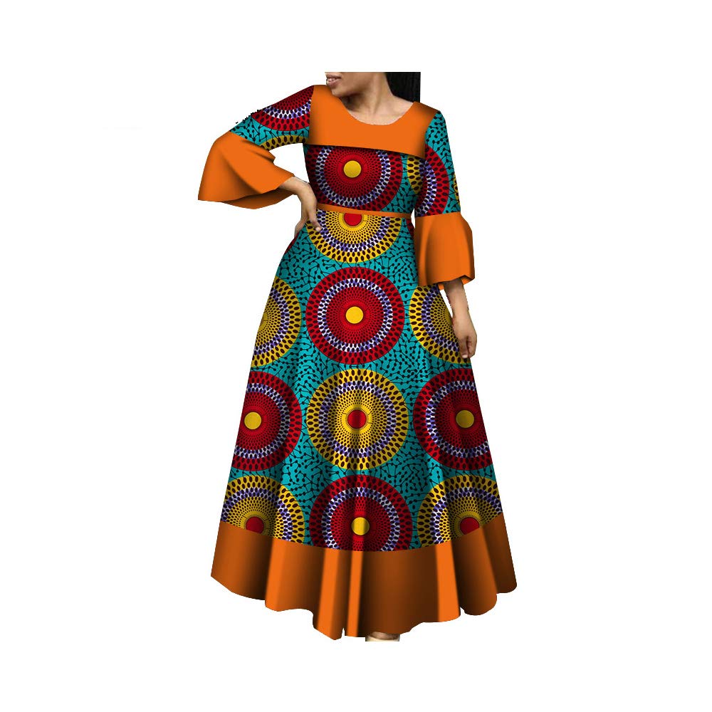 BAZINRICHE African Dresses for Women Plus Size - Ankara Print Wax Party Dress Elegant Lady Clothing | Perfect for Weddings, Festivals & Special Occasions