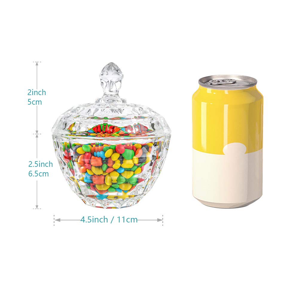 ComSaf 3-Piece Glass Candy Dish Set with Lid - Decorative Crystal Candy Jar for Home, Office, Desk | Perfect for Parties, Weddings & Gift Giving