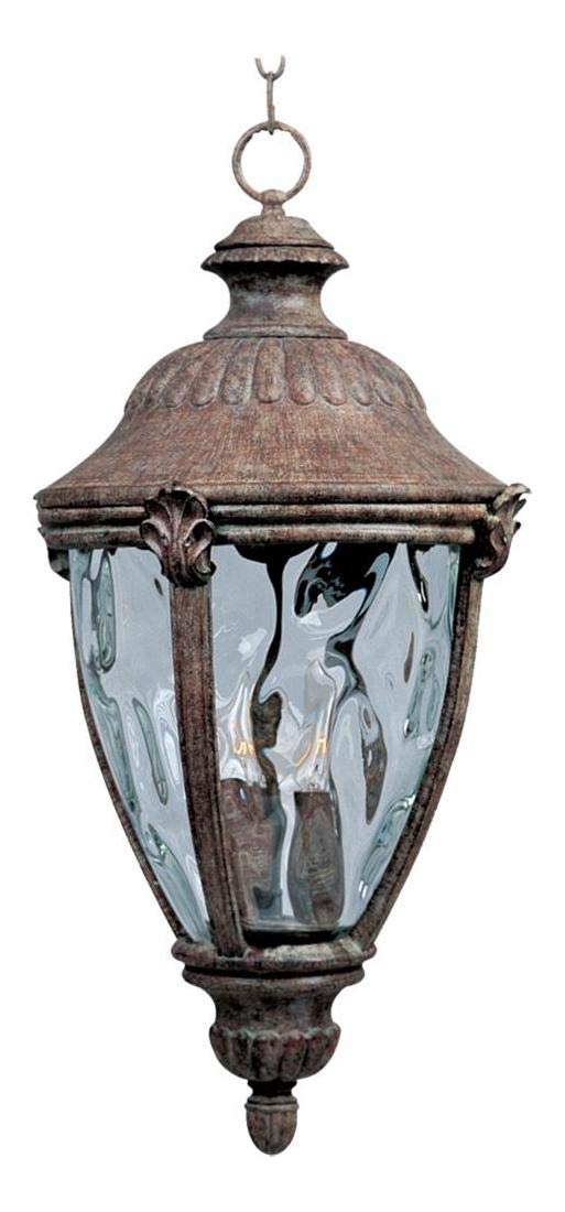 Earth Tone Water Glass Hanging Lantern with 3 Lights - Rustic Home Decor for Patio, Garden, or Porch Lighting