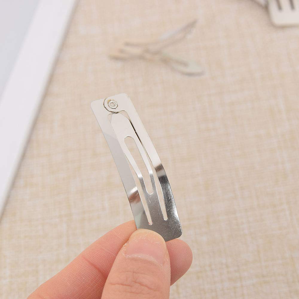 80 Pack Silver Metal Snap Hair Clips for Women & Girls - Strong Rectangle Hair Barrettes for Bangs & Styling - Perfect for School, Work, Parties & Everyday Use