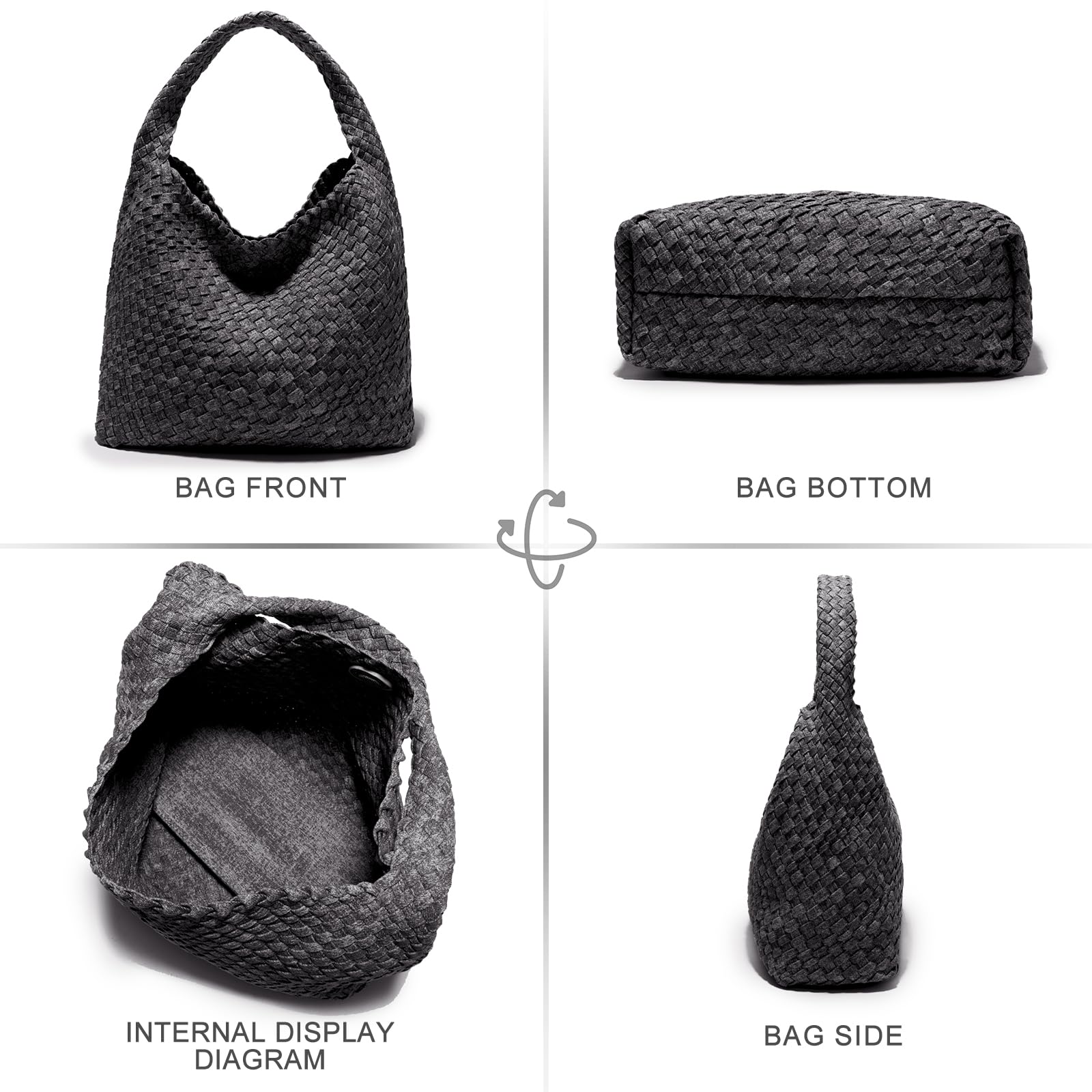 Eco-Friendly Woven Vegan Leather Tote Bag for Women - Stylish Shoulder & Top-Handle Handbag Purse - Perfect for Work, Travel, Shopping & Daily Use