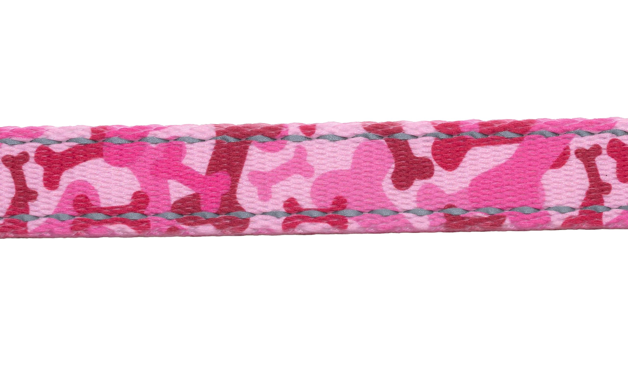 Country Brook Design - Reflective Pink Camo Polyester Dog Collar Webbing for Nighttime Safety and Outdoor Adventures