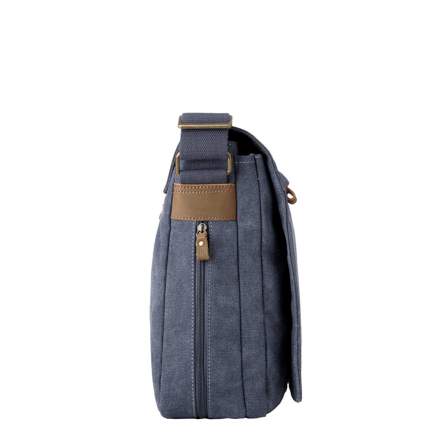 TRP0371 Troop London Classic Canvas Laptop Messenger Bag - Large 18 Inch Diagonal - Perfect for Work, Travel & College