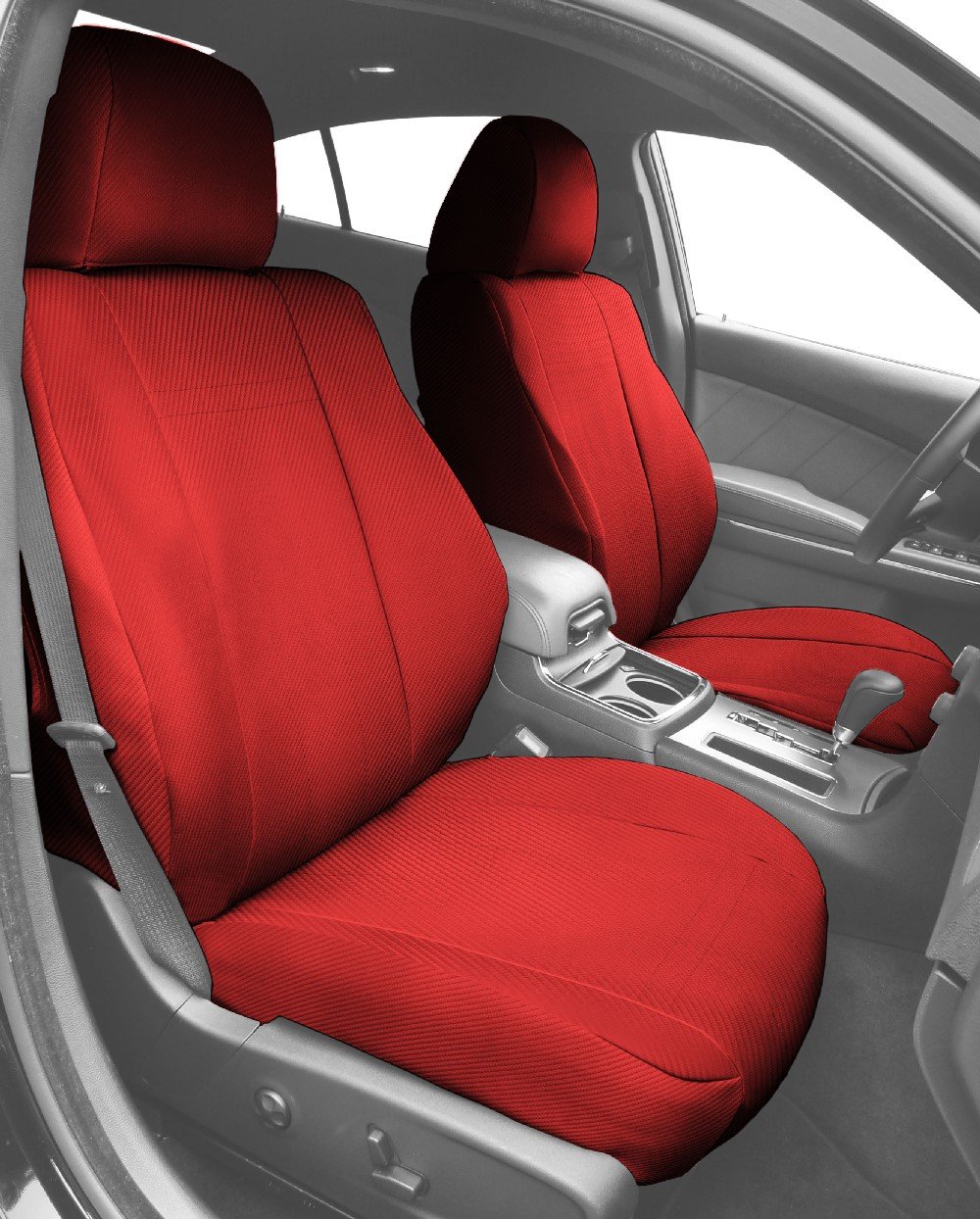 Premium Carbon Fiber Seat Covers for 2013-2018 Toyota RAV4 - Sport Bucket Design with Red Insert & Trim | Durable Protection & Style Upgrade for Cars, Trucks & SUVs | Perfect for Daily Commute, Road Trips & Off-Road Adventures
