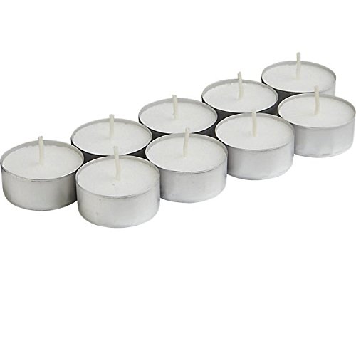 Premium White Tea Light Candles in Aluminum Cups - 500 Count (10 Packs of 50) for Weddings, Parties & Home Decor