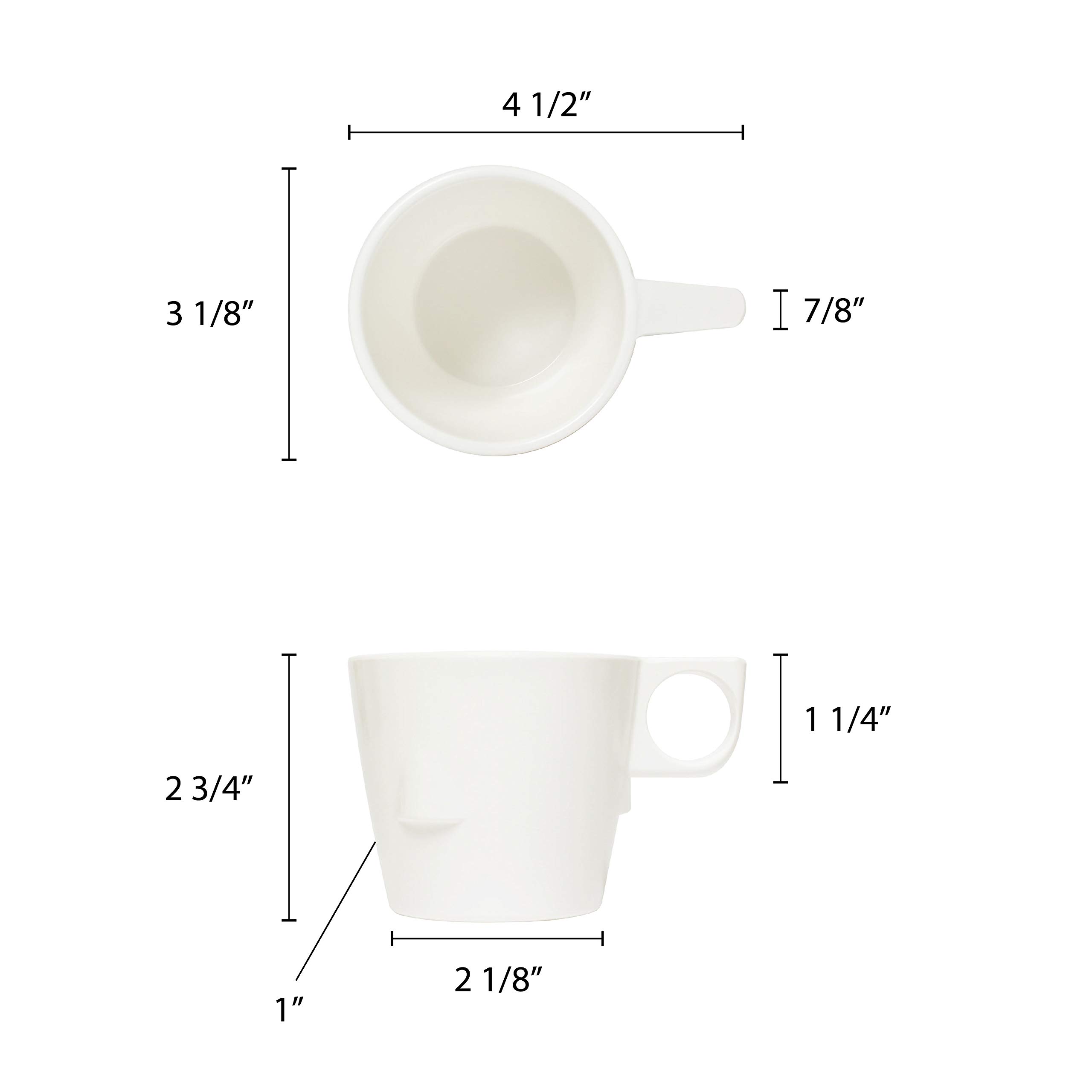 Milestone Ivory Melamine Dinnerware Collection - 3.25 Inch 7 oz Stacking Cups (Set of 12) - Durable & Lightweight for Outdoor Dining, Picnics, Camping, and Everyday Use