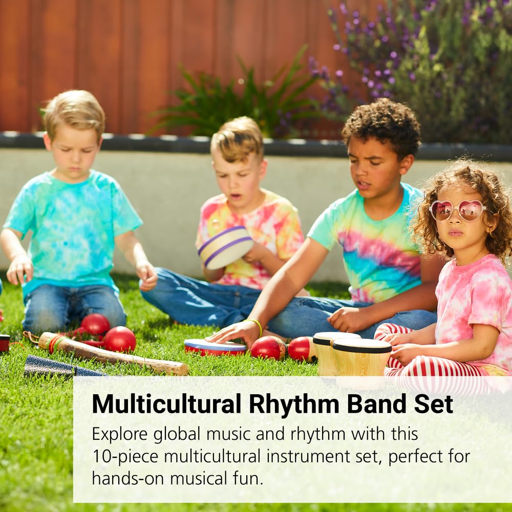 World Music Rhythm Instrument Set for Kids - Percussion Toys for Classroom, Band & Home Play - Educational Musical Instruments for Toddlers & Children
