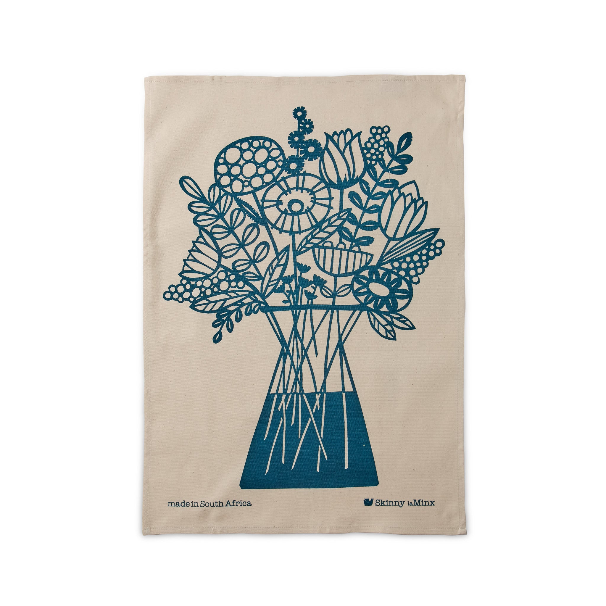 Midnight Blue Springtime Tea Towel - Absorbent & Decorative Kitchen Towel for Drying Dishes, Baking & Home Decor
