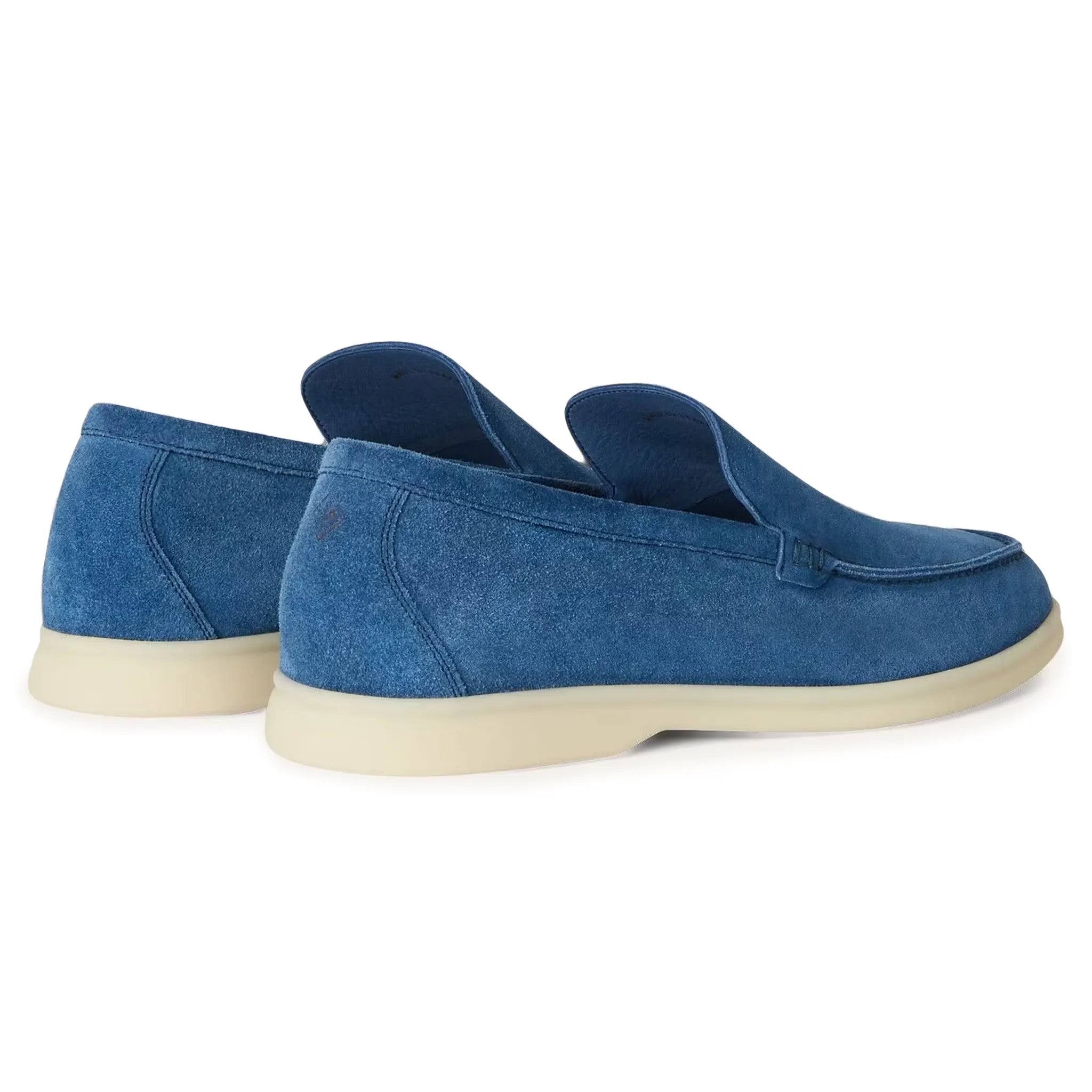 Loro Piana Men's Summer Walk Suede Loafers in Cobalt Ink - Comfortable Slip-On Shoes for Business Casual & Summer Outings