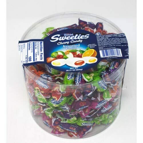 Bonart Assorted Fruit Chewy Candy Damla 800g - Halal Certified Bulk Turkish Delight for Parties, Gifts & Ramadan Treats
