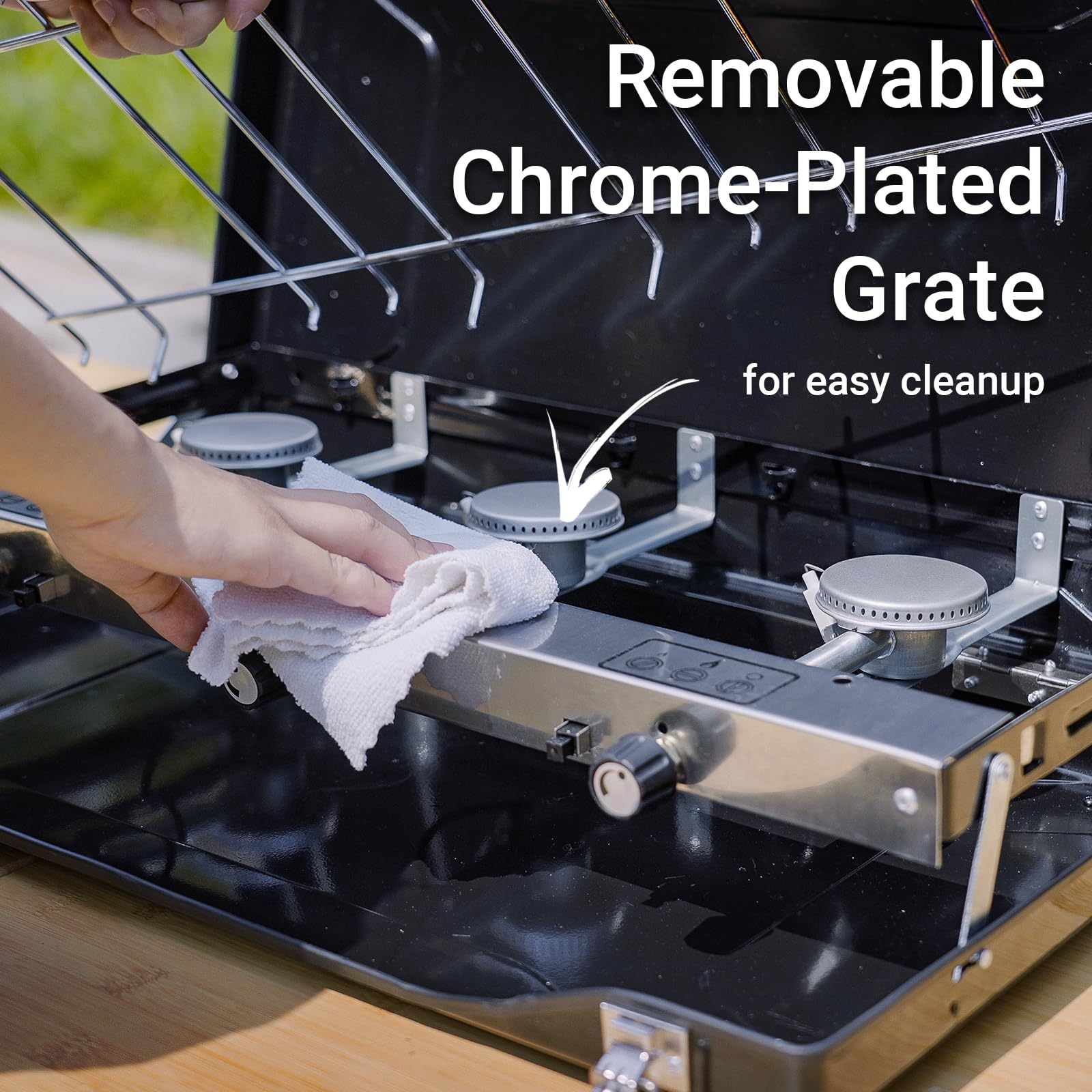 3-Burner Propane Camping Stove 19800 BTUs - Portable Outdoor Cooking Stove with 3 Adjustable Burners & Built-in Handle - Perfect for Car Camping, Backyard BBQs, Picnics & Tailgating - Ideal for Family Gatherings & Outdoor Adventures