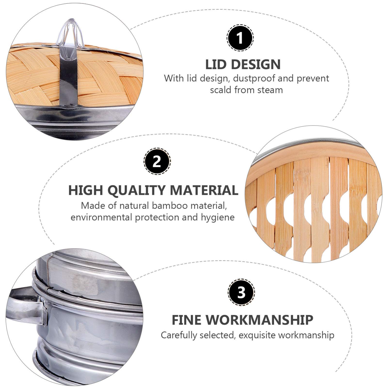 Yardwe Steamer Basket with Lid - Kitchen Gadget for Healthy Cooking