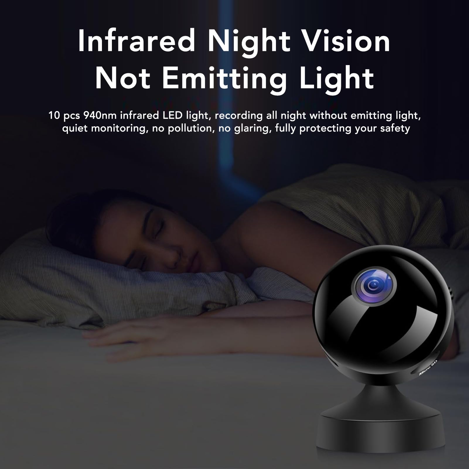 Risegun WiFi Security Camera - 1080P HD Indoor/Outdoor Surveillance Camera with Night Vision, 150° Wide Angle, Motion Detection & Alarm - Perfect for Home Security, Baby Monitoring, and Office Protection