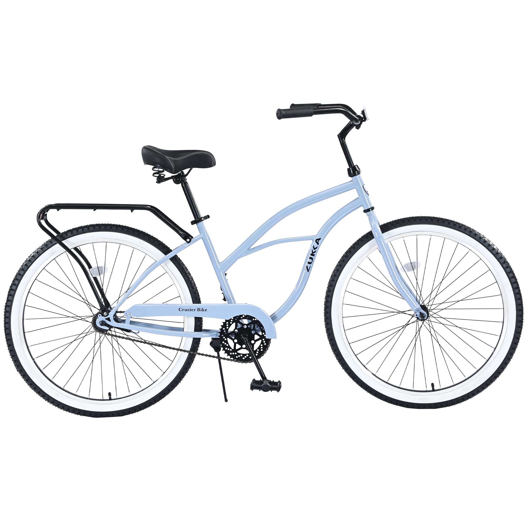 ZUKKA 26 Inch Single Speed Beach Cruiser Bike for Men & Women - Coaster Brake, Comfortable Commuter Bicycle in Multiple Colors - Perfect for Beach Rides, City Commuting & Leisure Cycling