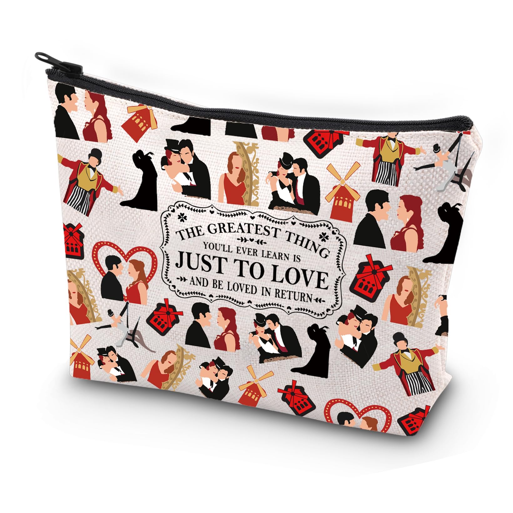 JYTAPP M Musical Makeup Bag - Waterproof Cosmetic Organizer with Love Quote for Travel & Daily Use | Perfect Gift for Music & Beauty Lovers