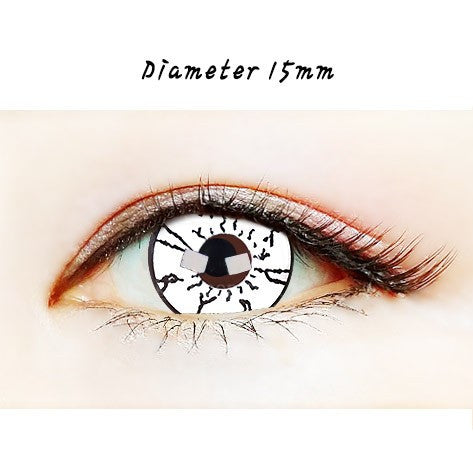 White Pyschopath Halloween Contact Lenses (2 Pack) - Perfect for Cosplay, Horror Parties & Theatrical Performances