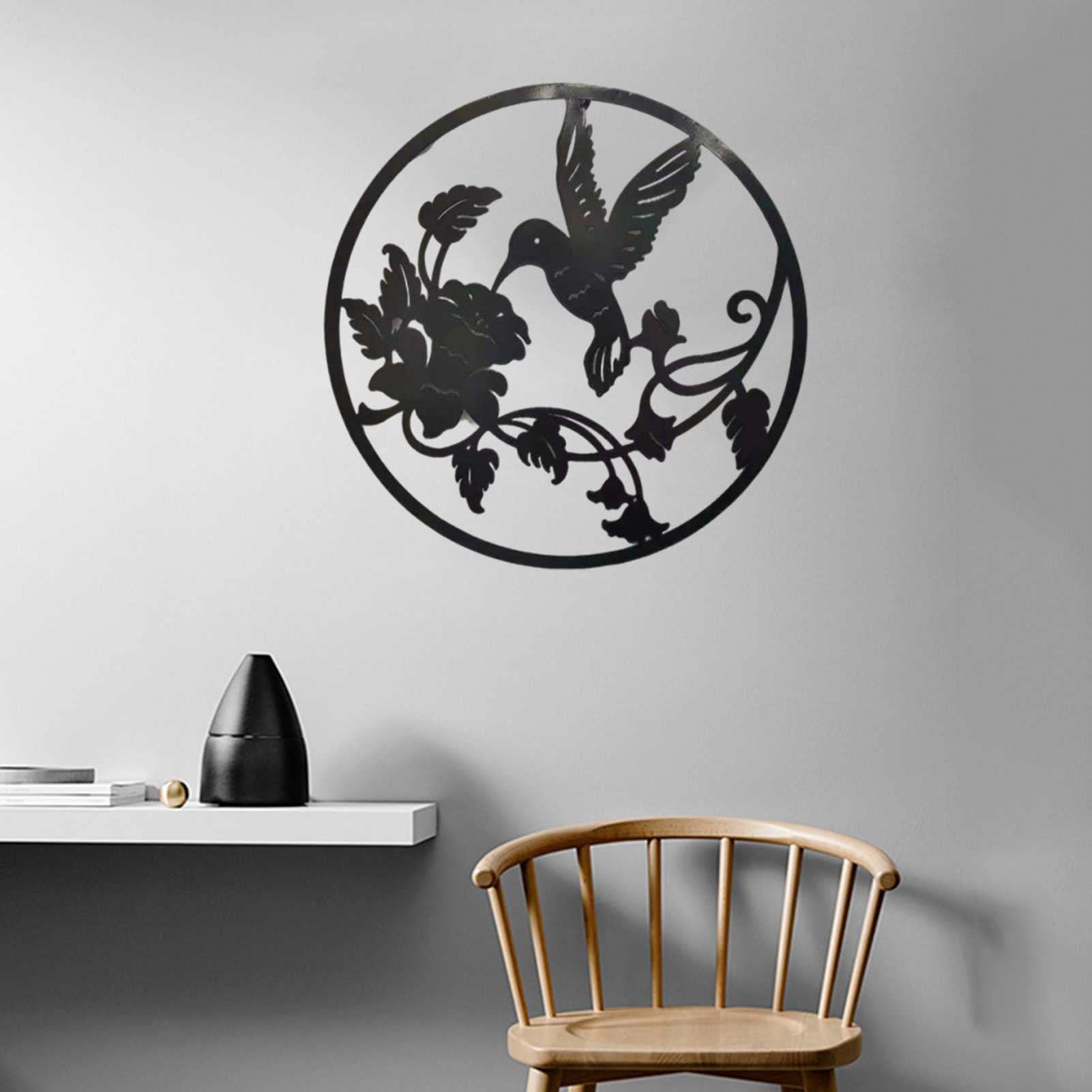 Metal Wall Art - Bird on Tree Branch Silhouette Decor for Living Room, Bedroom, Office & Garden | 15x15 Inch Handcrafted Home Decoration | Perfect for Housewarming Gifts & Nature-Themed Interior Design