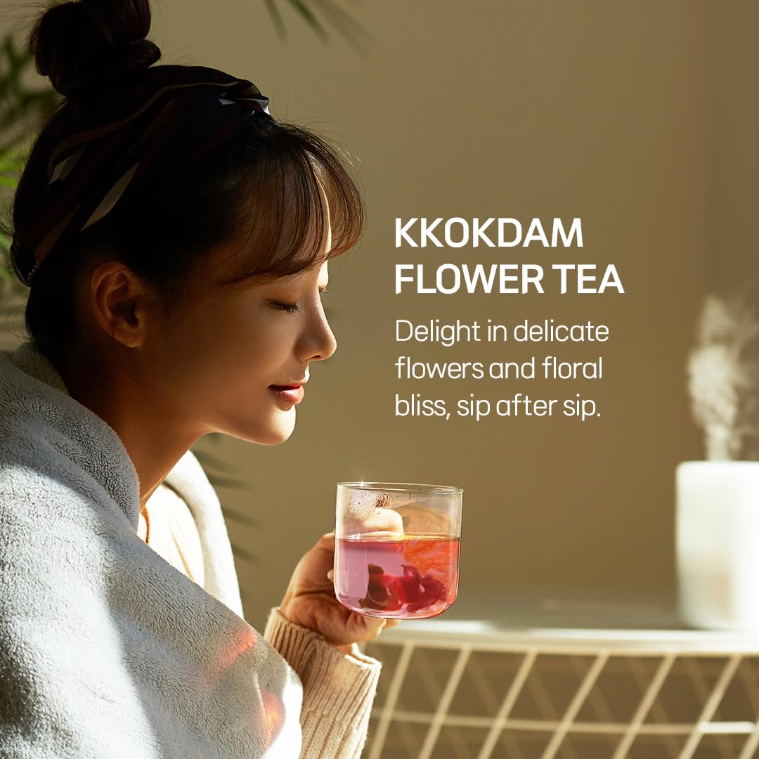 Premium Korean Flower Tea Gift Set - KKOKDAM Blooming Tea Sticks Variety Pack (Loose Leaf Herbal Tea) - Perfect for Relaxation, Gifts & Special Occasions