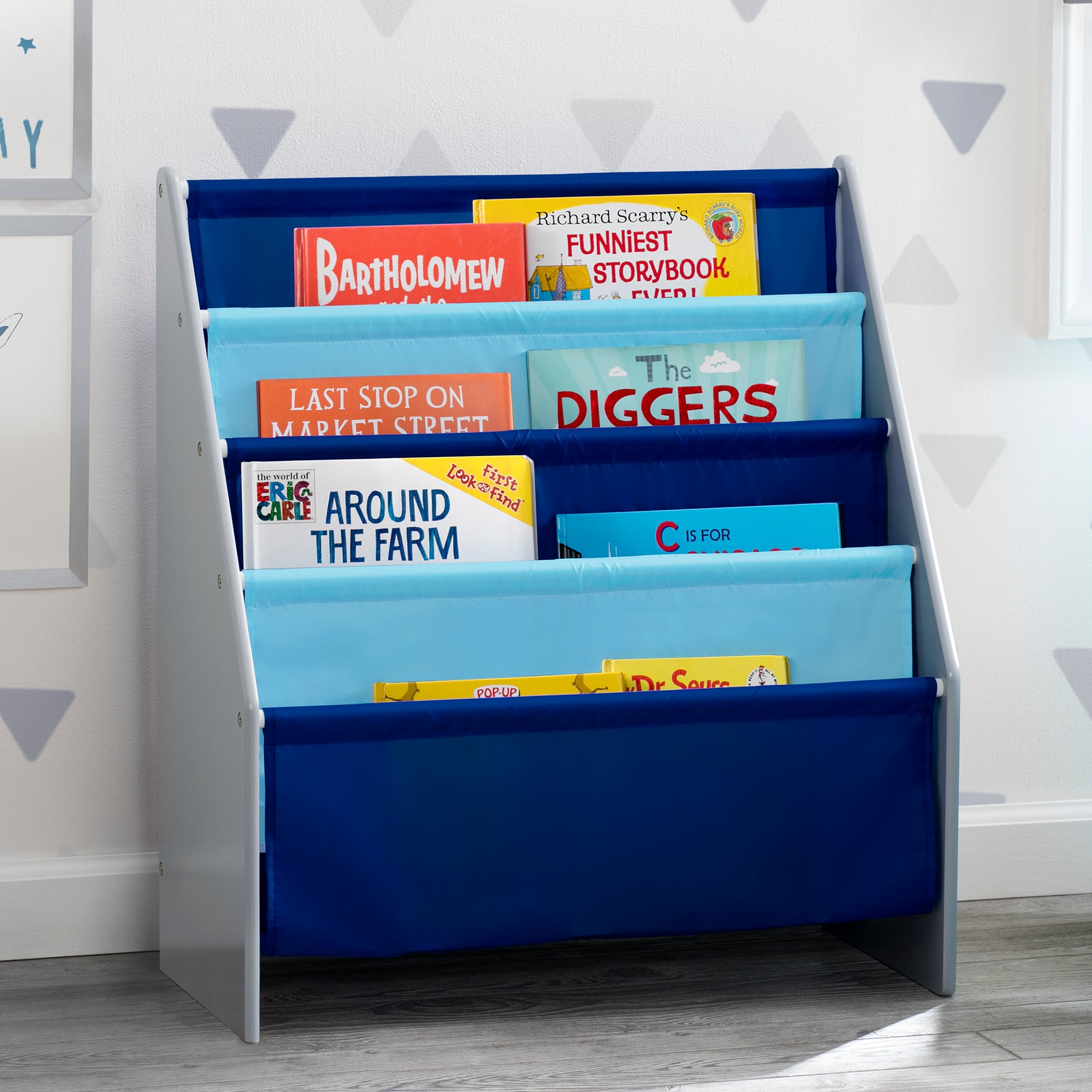 Kids Sling Book Rack - Adjustable Wall-Mounted Bookshelf for Children's Room - Perfect for Bedroom, Nursery & Classroom Organization