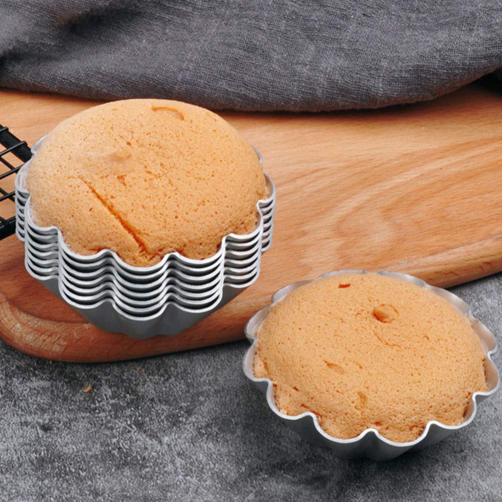 6-Piece Flower Shape Egg Tart Molds - Reusable Metal Tartlet & Cupcake Baking Pans for Muffins, Tarts & Pastries | Perfect for Home Baking, Party Desserts & Holiday Treats