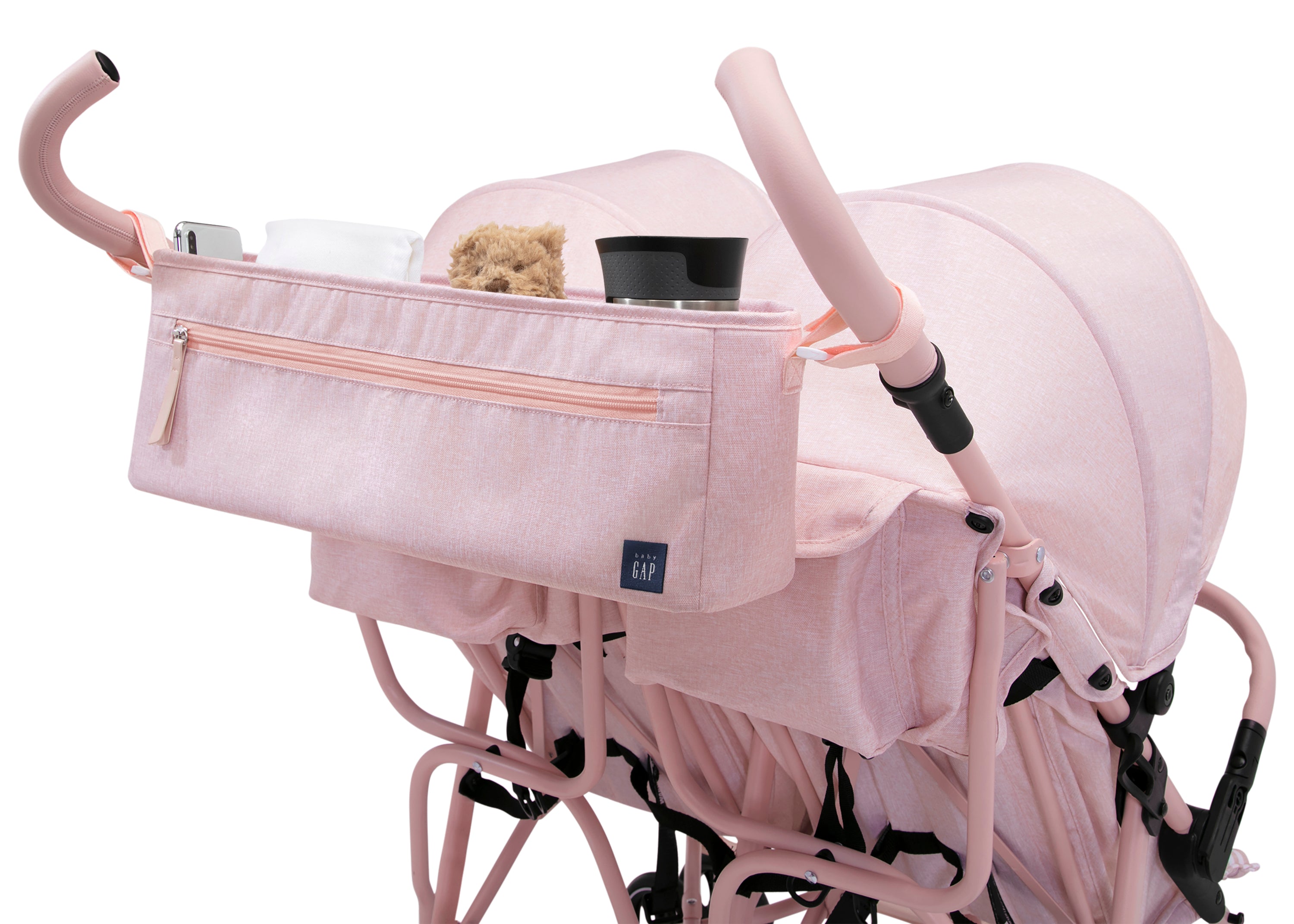 BabyGap Classic Parent Organizer for Double Stroller - Convenient Storage for Diapers, Bottles & Essentials - Perfect for Shopping, Travel & Family Outings