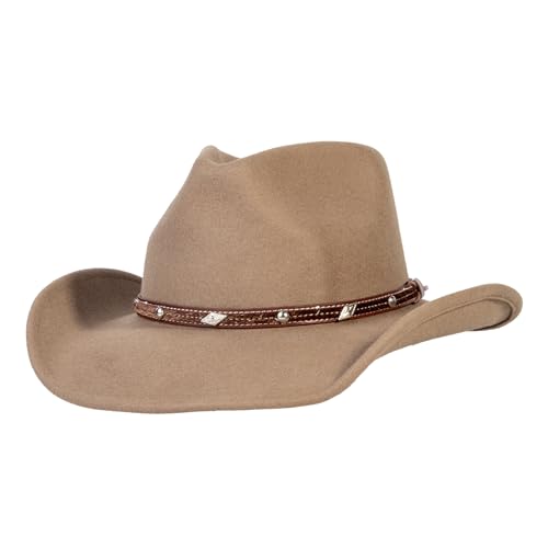 Beige+brown Leather Hatband