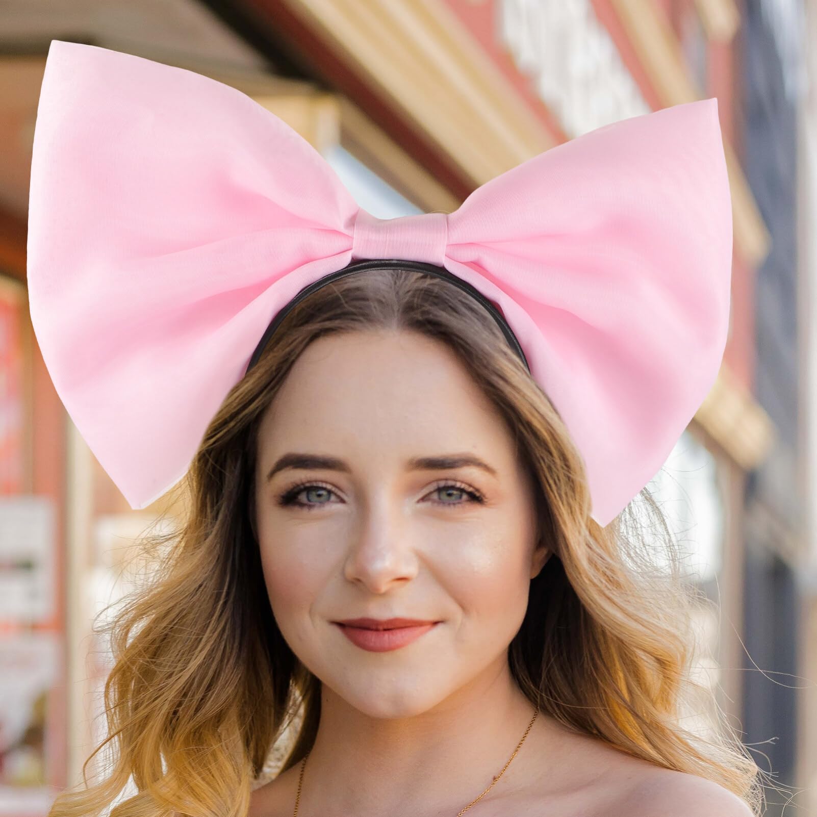 FOMIYES Women's Satin Headbands with Bows - Soft Pink Hair Accessories for Women & Girls | Perfect for Weddings, Parties, Work & Everyday Style