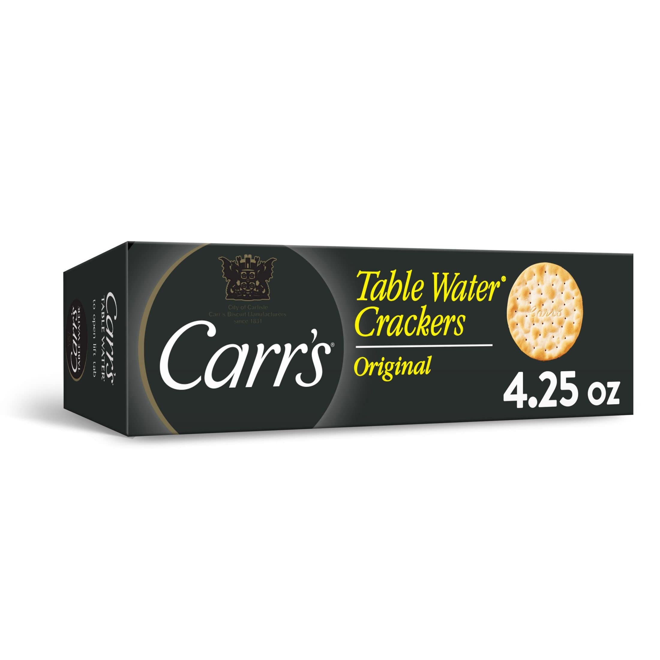 Original Carr's Table Water Crackers - 6 Pack of Baked Snack Crackers for Parties, Cheese Pairing & Gourmet Appetizers | Perfect for Entertaining, Afternoon Tea & Healthy Snacking
